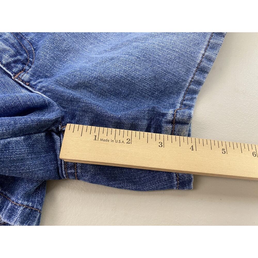 Vintage Y2K Tommy Hilfiger Low Rise Jean Shorts Women 6 Blue Flap Pockets 32x3.5 - Picture 8 of 13
